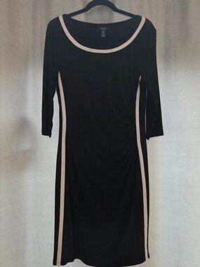 Chaps Black & White Color Block Dress — Size L